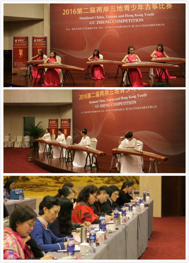 比赛现场，选手们的风采掠影；全体评委正在认真评审，并为每位选手书写评语；
